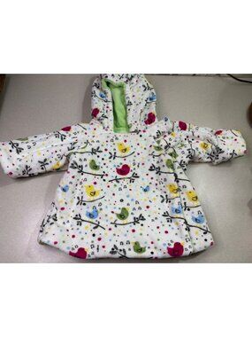 Infant Girl Plush Fleece Hooded Jacket 18 months Song Birds